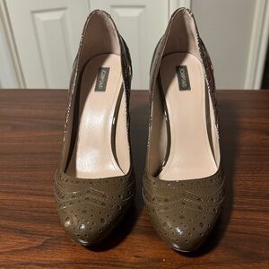 Joan & David Brown Perforated Heels